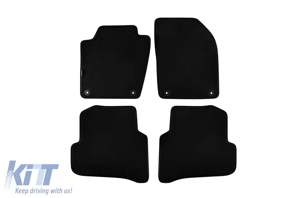 Mochete textile cu trei straturi, potrivite pentru Skoda Fabia hatchback, combi după 2014, set de 4 bucăți, negru