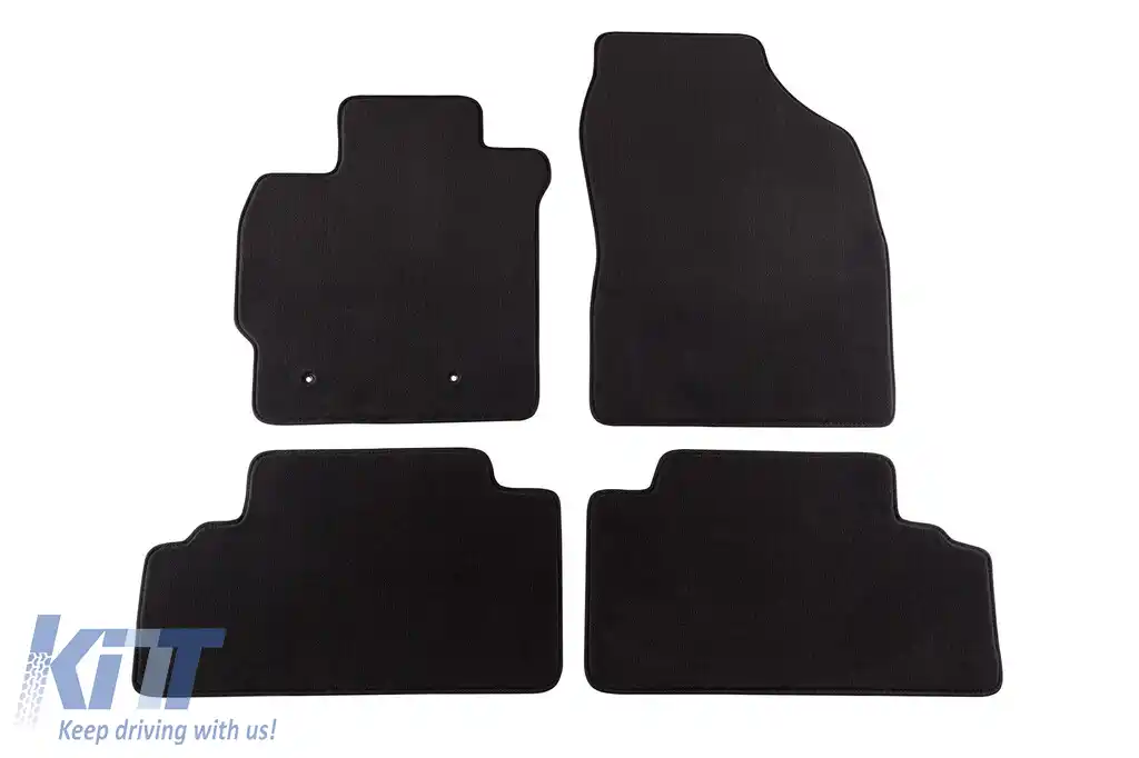 Mochete textile cu trei straturi, potrivite pentru TOYOTA AURIS 2007-2010, set de 4 bucăți, negre