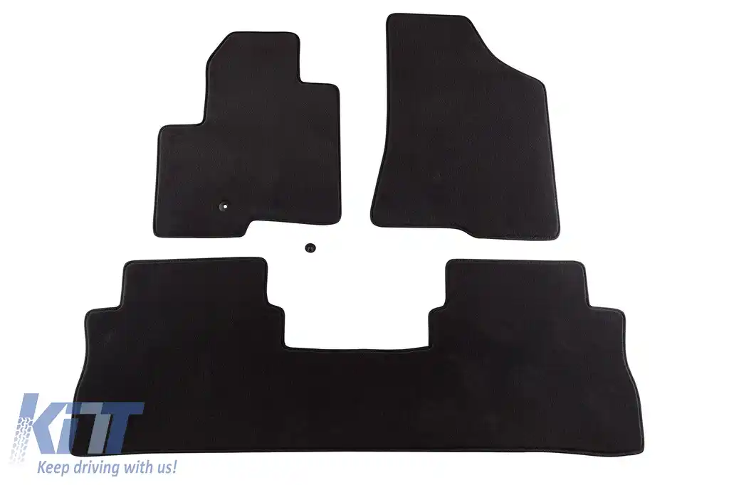 Mochete textile cu trei straturi, potrivite pentru Hyundai Santa Fe 2006-2009, din material Petex Style, set de 3, negru