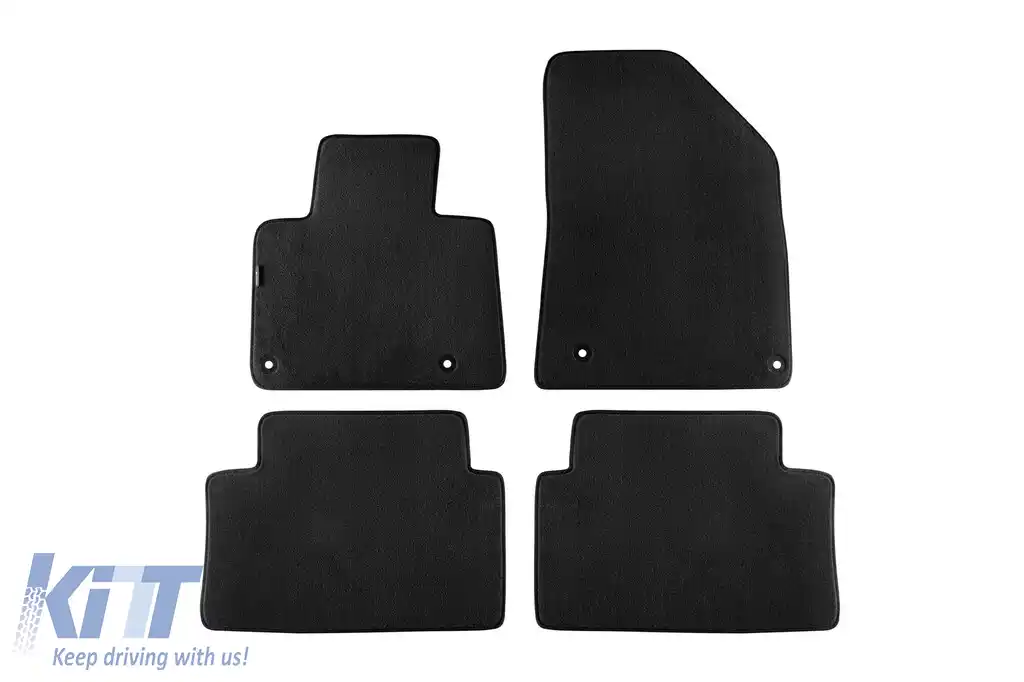 Mochete textile cu trei straturi, potrivite pentru Citroen C5 2008-2017, set de 4 bucăți, negre