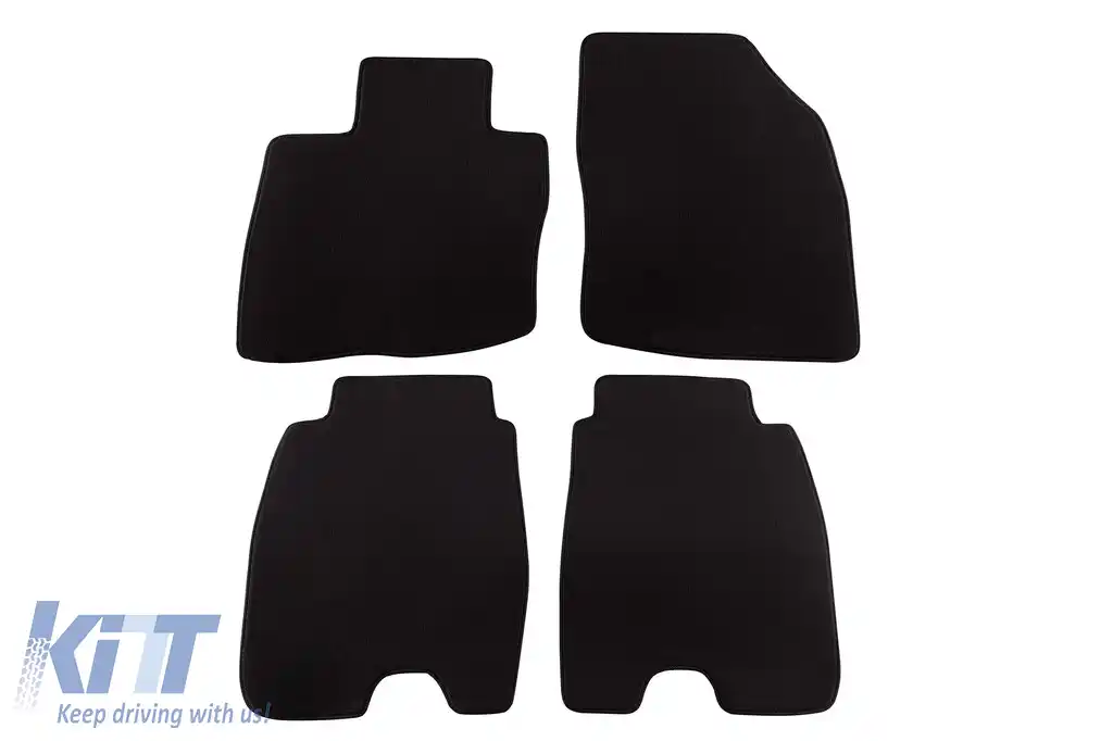Mochete textile cu trei straturi, potrivite pentru Honda Civic 2006-2012, 5 uși cu mochete mari pentru spate, set de 4 bucăți, negru