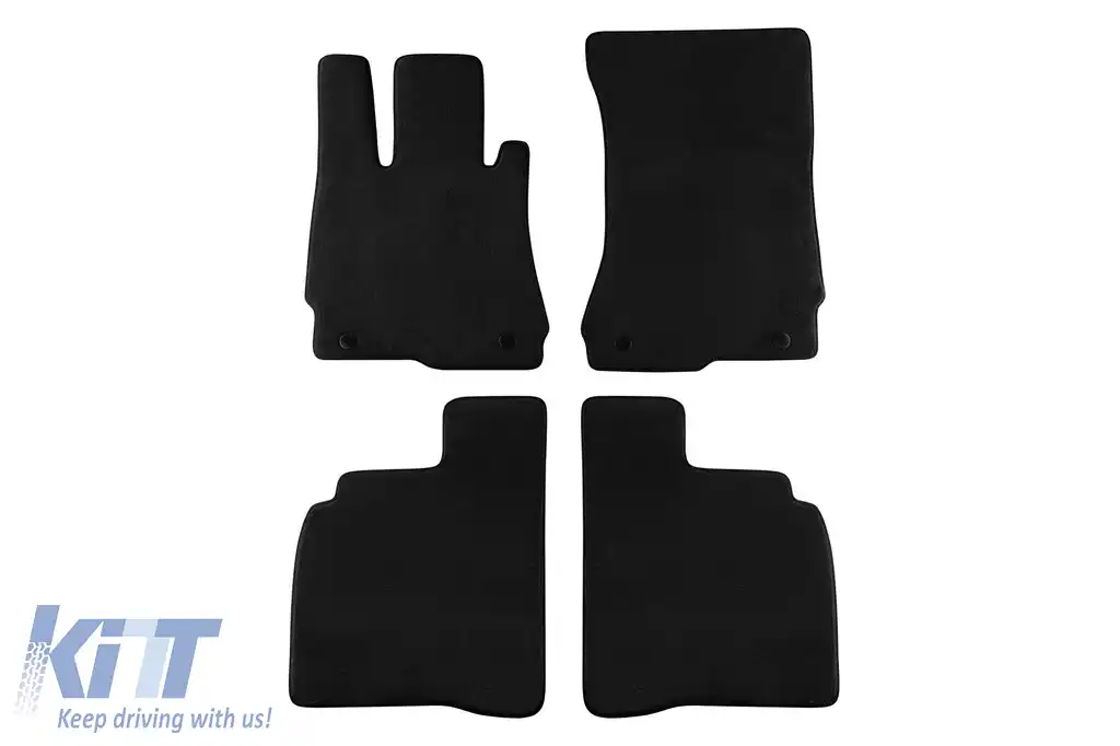 Mochete textile cu trei straturi, potrivite pentru Mercedes S-Class W221 2005-2013 cu ampatament lung, set de 4 bucăți, negru