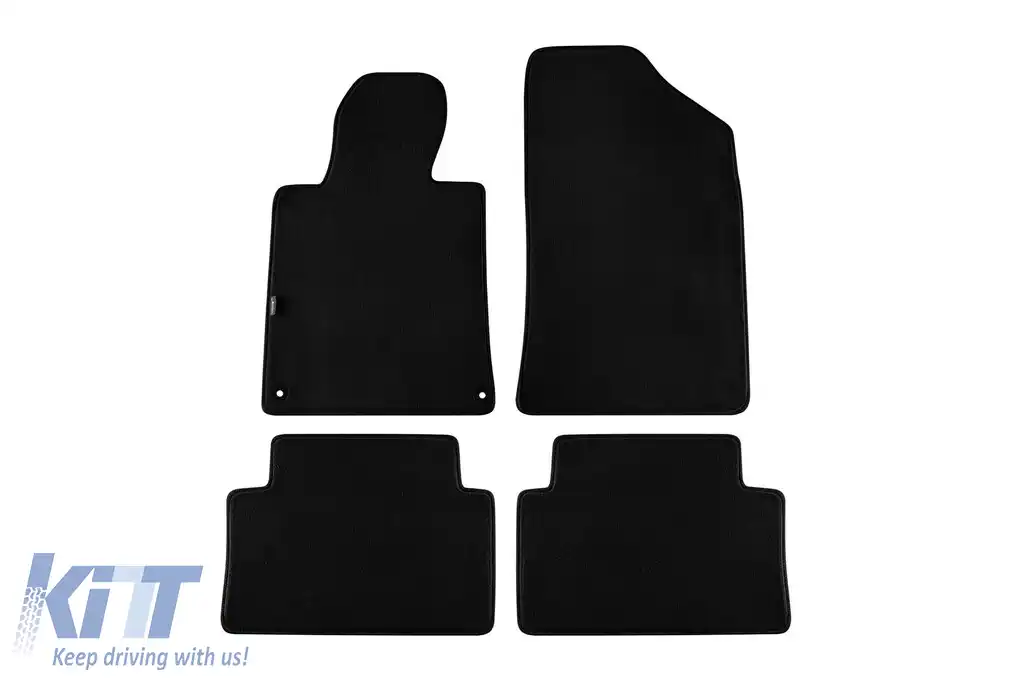 Mochete textile cu trei straturi, potrivite pentru Peugeot 508, 508 SW 2011-2018, set de 4 bucăți, negru
