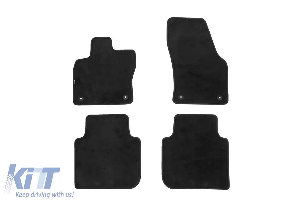 Mochete textile cu trei straturi, potrivite pentru Skoda Kodiaq după 2017, set de 4 bucăți, negre