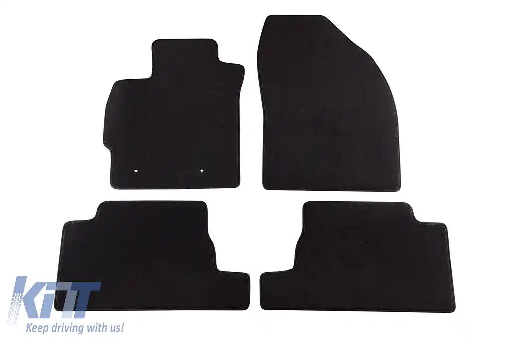 Mochete textile cu trei straturi, potrivite pentru Toyota Auris, Auris hibrid 2010-2012, set de 4 bucăți, negru