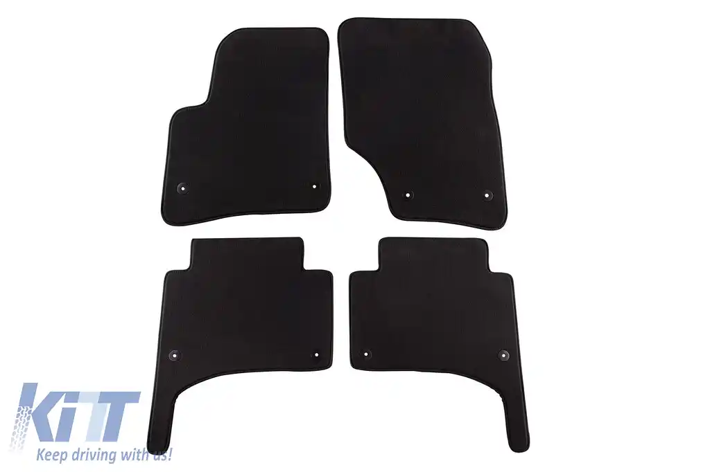 Mochete textile cu trei straturi, potrivite pentru VW Touareg 2002-2010, cu găuri rotunde, set de 4 bucăți, negru