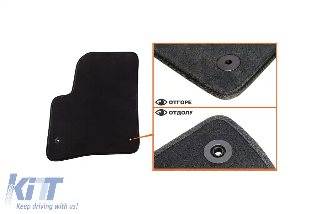 Mochete textile cu trei straturi, potrivite pentru VW Touareg 2002-2010, cu găuri rotunde, set de 4 bucăți, negru-image-6242220