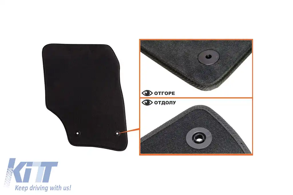 Mochete textile cu trei straturi, potrivite pentru VW Touareg 2002-2010, cu găuri rotunde, set de 4 bucăți, negru-image-6242221