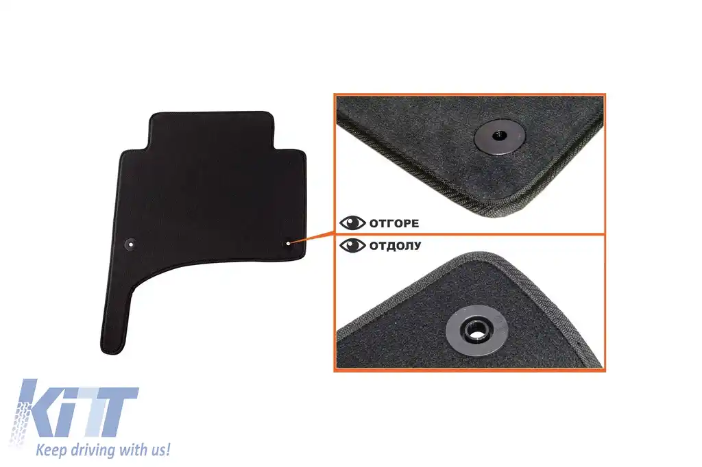 Mochete textile cu trei straturi, potrivite pentru VW Touareg 2002-2010, cu găuri rotunde, set de 4 bucăți, negru-image-6242222
