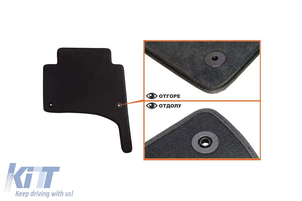 Mochete textile cu trei straturi, potrivite pentru VW Touareg 2002-2010, cu găuri rotunde, set de 4 bucăți, negru-image-6242223