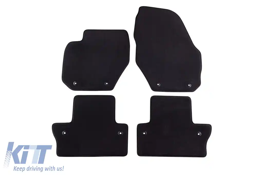 Mochete textile cu trei straturi, potrivite pentru Volvo V60 2010-2018, V60 Cross Country 2015-2018, set de 4 bucăți, negru