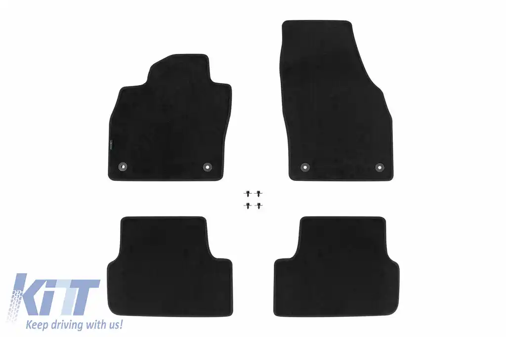 Mochete textile cu trei straturi, potrivite pentru Seat Arona, Ibiza după 2017, set de 4 bucăți, negru