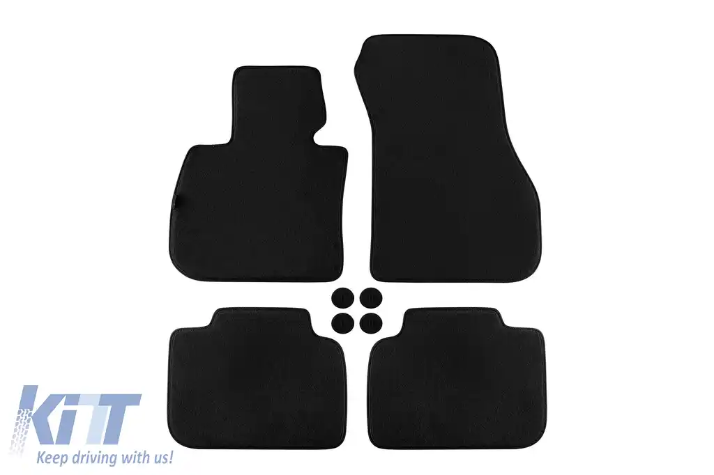 Mochete textile cu trei straturi, potrivite pentru BMW X1 F48 după 2015 X-Drive, X2 F39 după 2018, set de 4 bucăți, negru