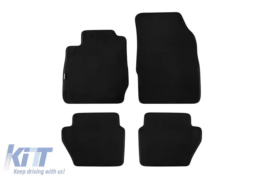 Mochete textile cu trei straturi, potrivite pentru Ford Fiesta 2011-2017, set de 4 bucăți, negre