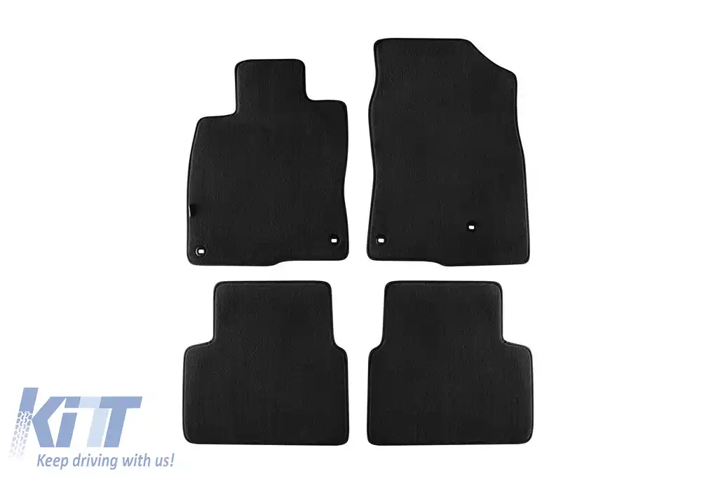 Mochete textile cu trei straturi, potrivite pentru Honda Civic X după 2017, 5 uși, set de 4 bucăți, negru