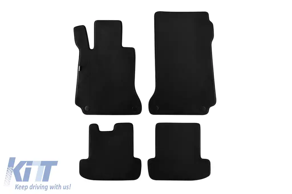 Mochete textile cu trei straturi, potrivite pentru Mercedes E-Class C207 Coupe, A207 Cabriolet 2009-2017, set de 4 bucăți, negru
