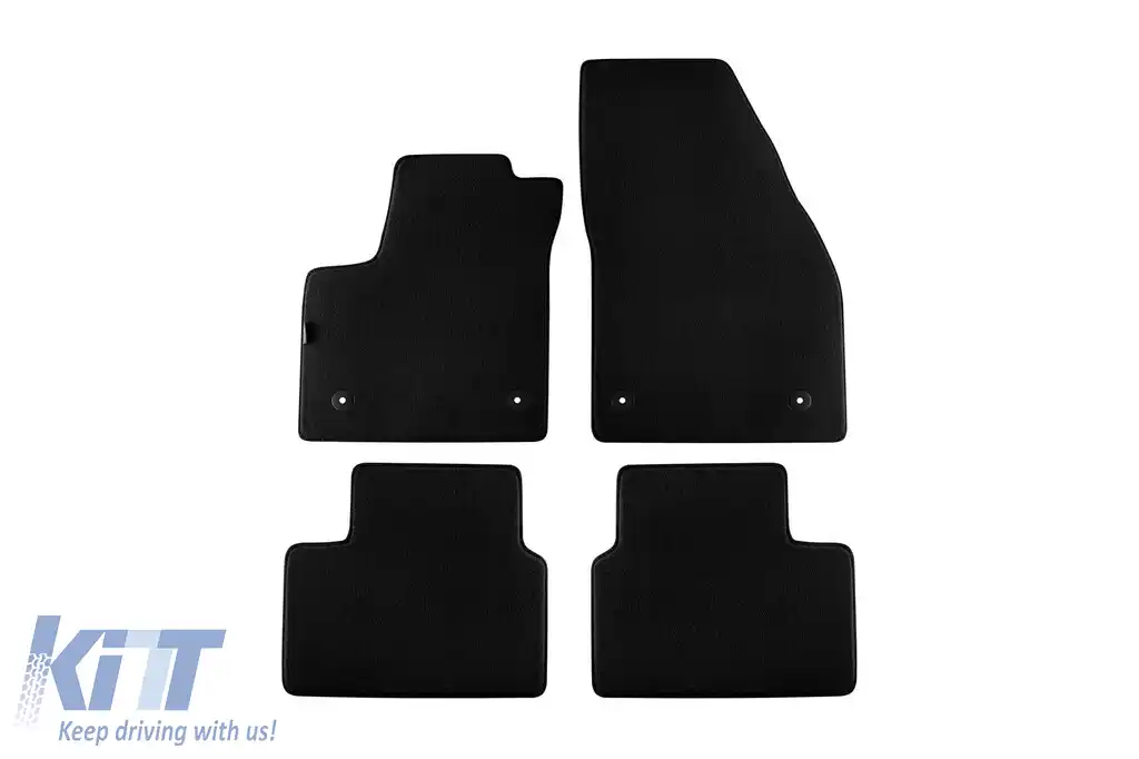 Mochete textile cu trei straturi, potrivite pentru Opel Meriva 2010-2017, set de 4 bucăți, negru