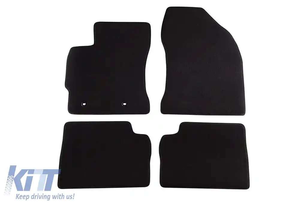 Mochete textile cu trei straturi, potrivite pentru Toyota Auris hatchback, combi hibrid 2013-2018, set de 4 bucăți, negru