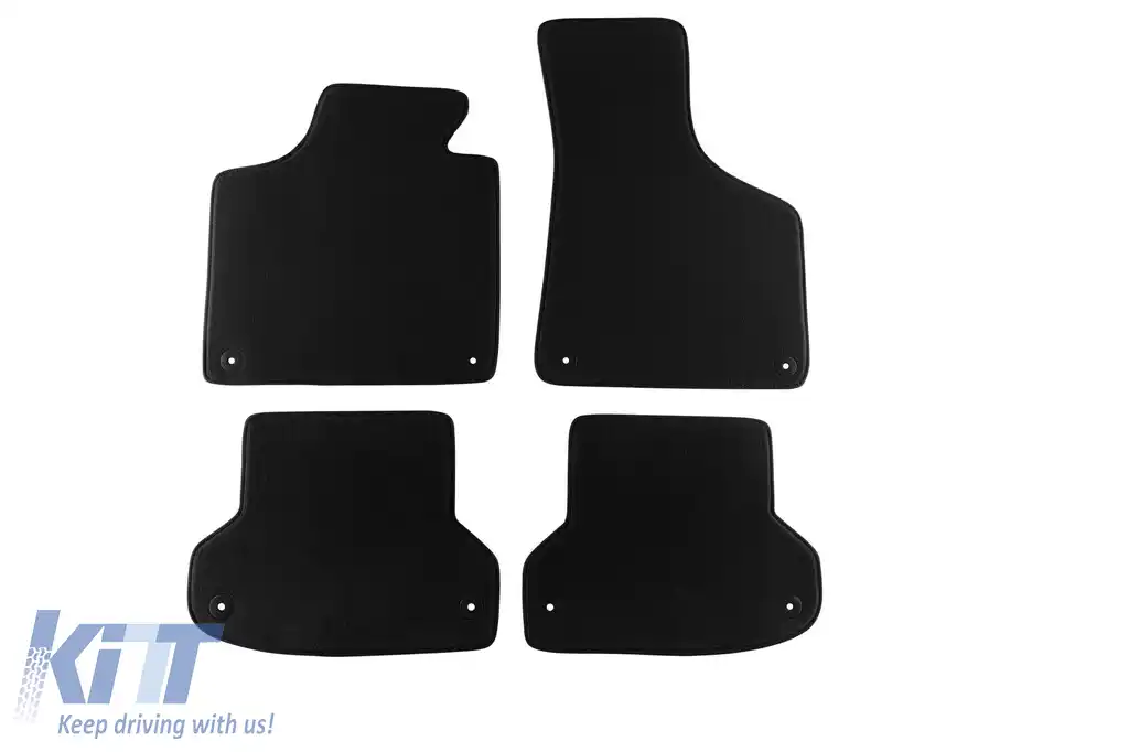 Mochete textile cu trei straturi, potrivite pentru Audi A3 cu 3 uși, Sportback, S3 2003-2013, set de 4 bucăți, negru
