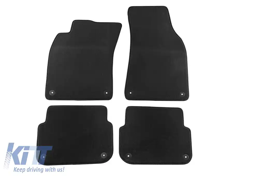 Mochete textile cu trei straturi, potrivite pentru Audi A6 sedan, break 2004-2008, set de 4 bucăți, negru