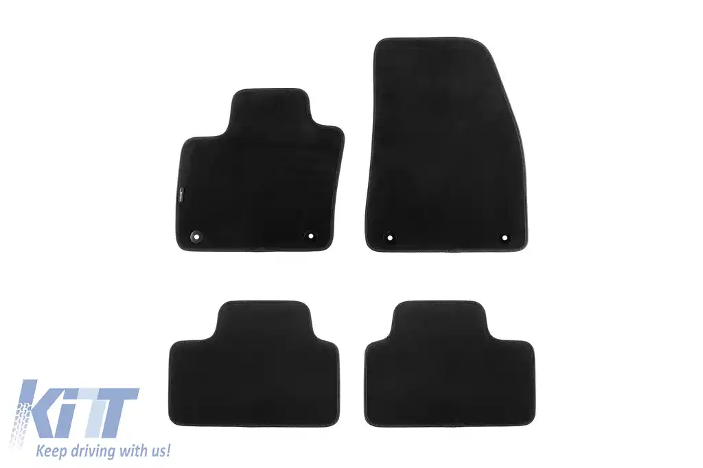 Mochete textile cu trei straturi, potrivite pentru Volvo XC40 după 2018, set de 4 bucăți, negru