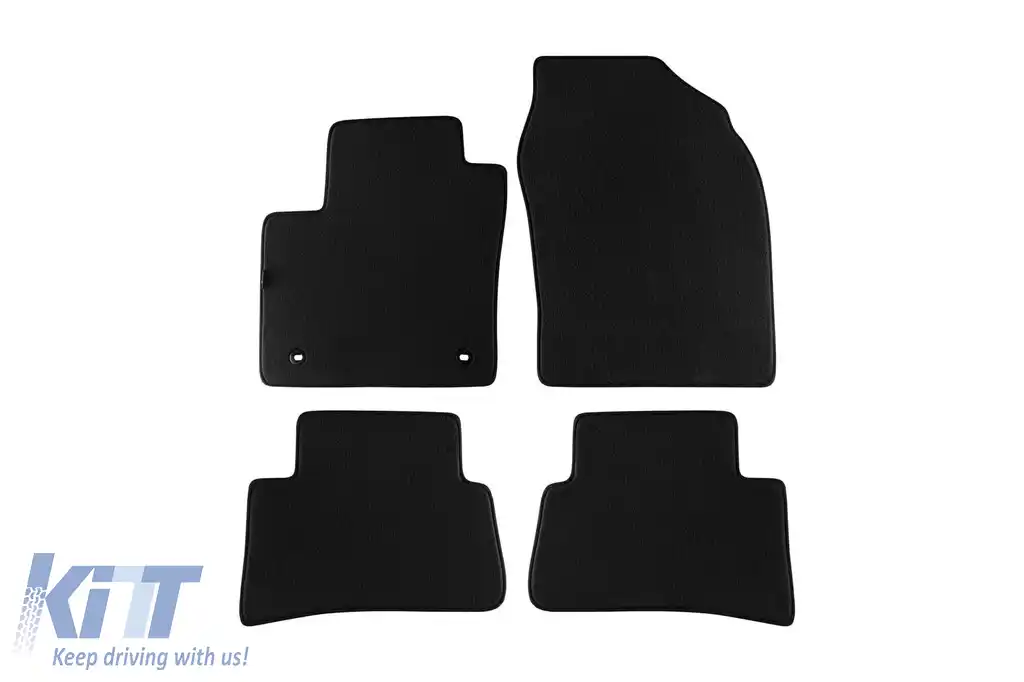 Mochete textile cu trei straturi, potrivite pentru Toyota C-HR după 2016, cu tracțiune pe roțile din față, set de 4 bucăți, negru