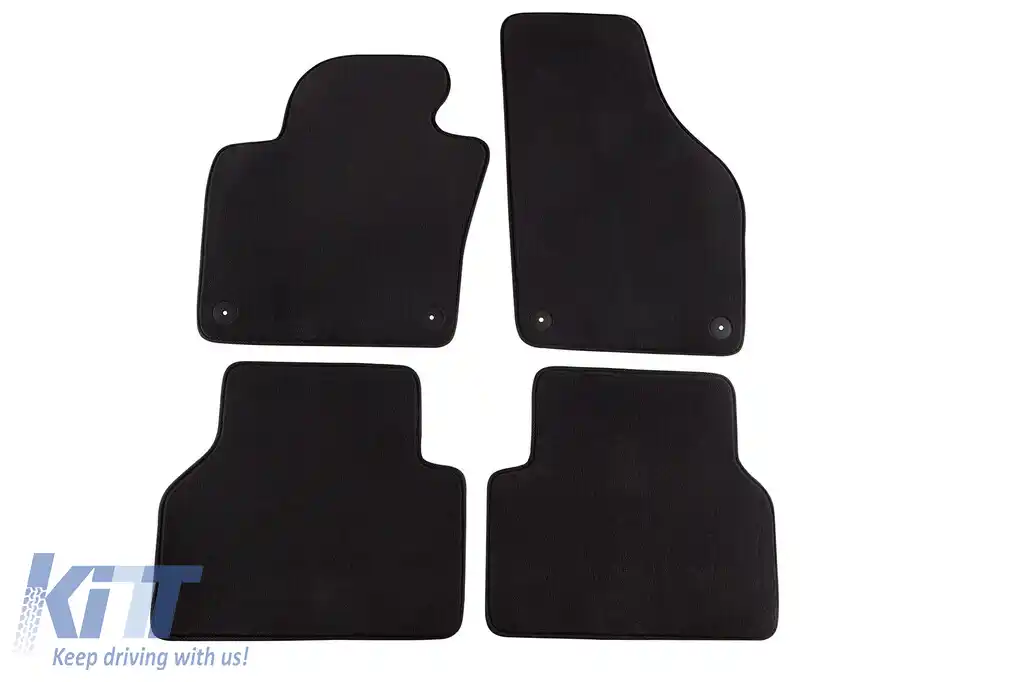 Mochete textile cu trei straturi, potrivite pentru VW Tiguan 2007-2016, set de 4 bucăți, negru