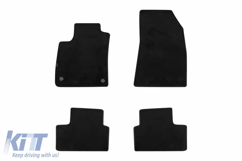 Mochete textile cu trei straturi, potrivite pentru Renault Clio după 2019, set de 4 bucăți, negru