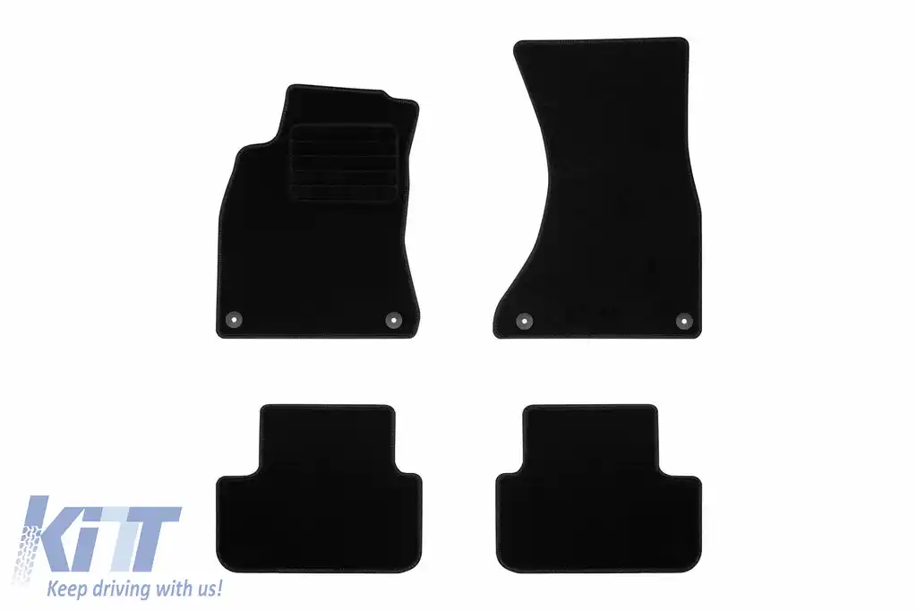 Mochete textile de la Rigum potrivite pentru Audi A4 2008-2015, set de 4 bucăți, negru