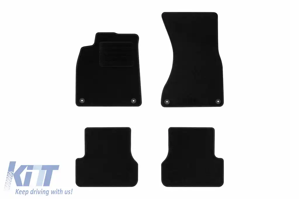 Mochete textile de la Rigum potrivite pentru Audi A6 2011-2018, set de 4 piese, negru