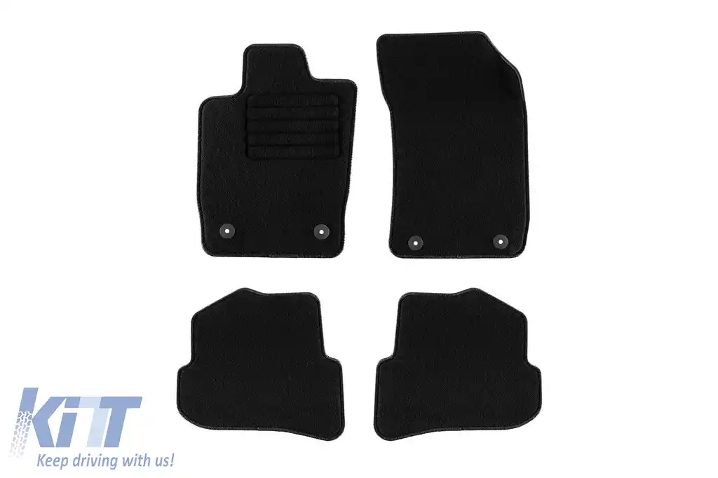 Mochete textile de la Rigum potrivite pentru Audi A1 2010-2018, set de 4 bucăți, negru