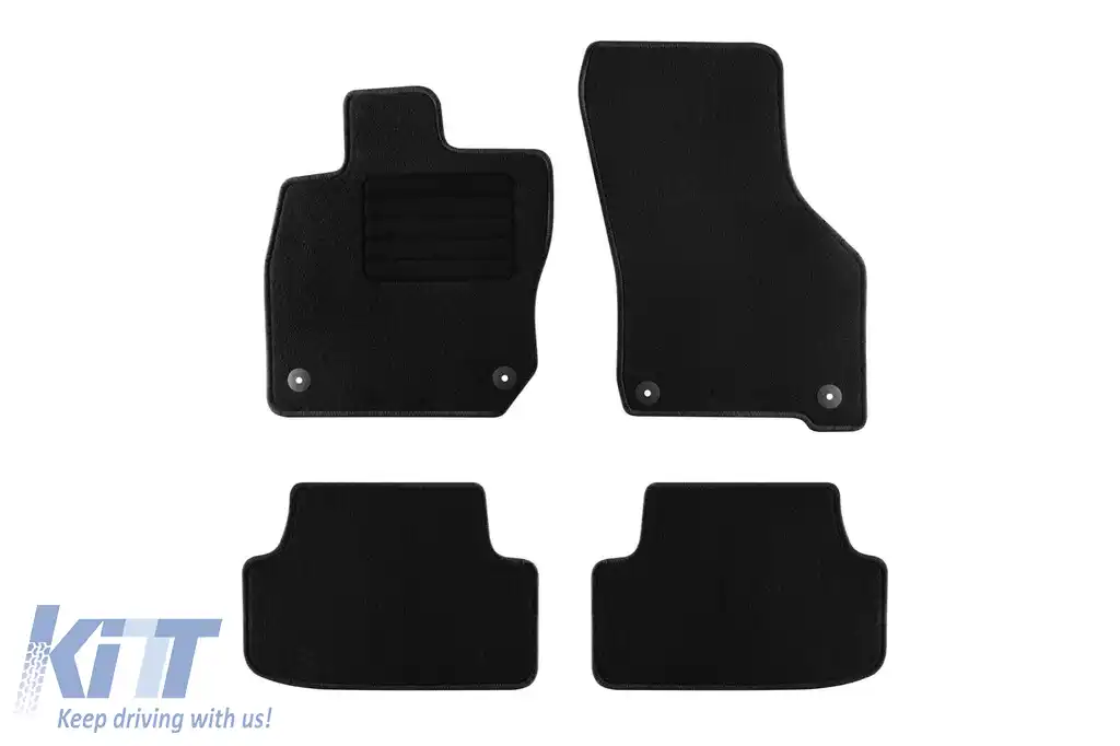 Mochete textile de la Rigum potrivite pentru Audi A3 după 2020, set de 4 bucăți, negru