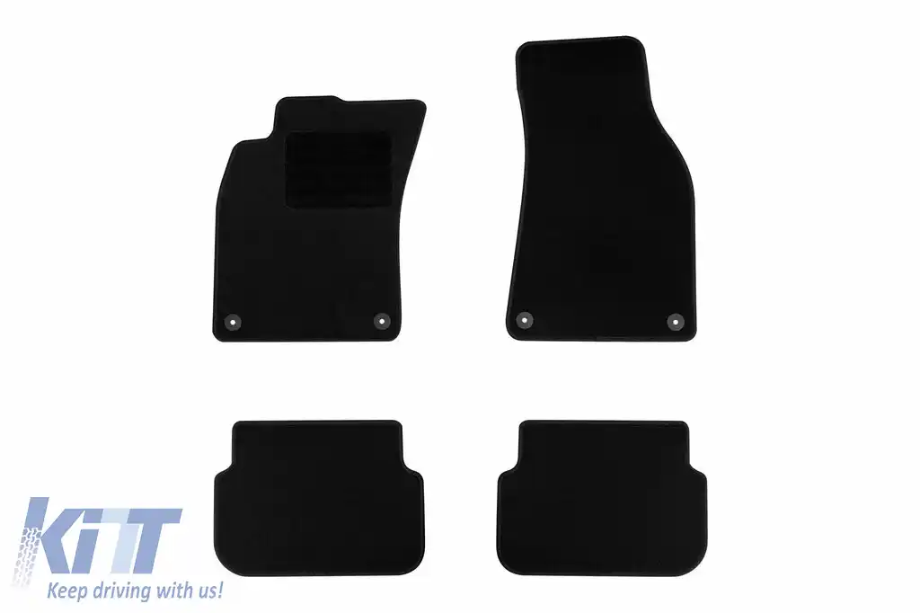 Mochete textile de la Rigum potrivite pentru Audi A6 2004-2006, set de 4 bucăți, negru