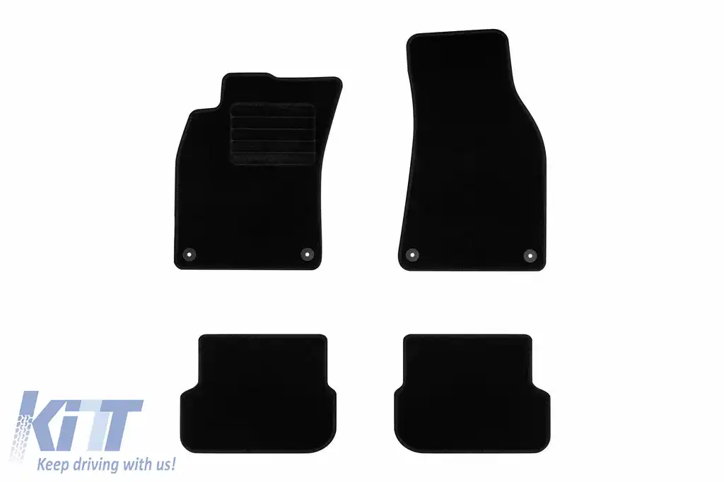Mochete textile de la Rigum potrivite pentru Audi A6 2006-2011, set de 4 bucăți, negru