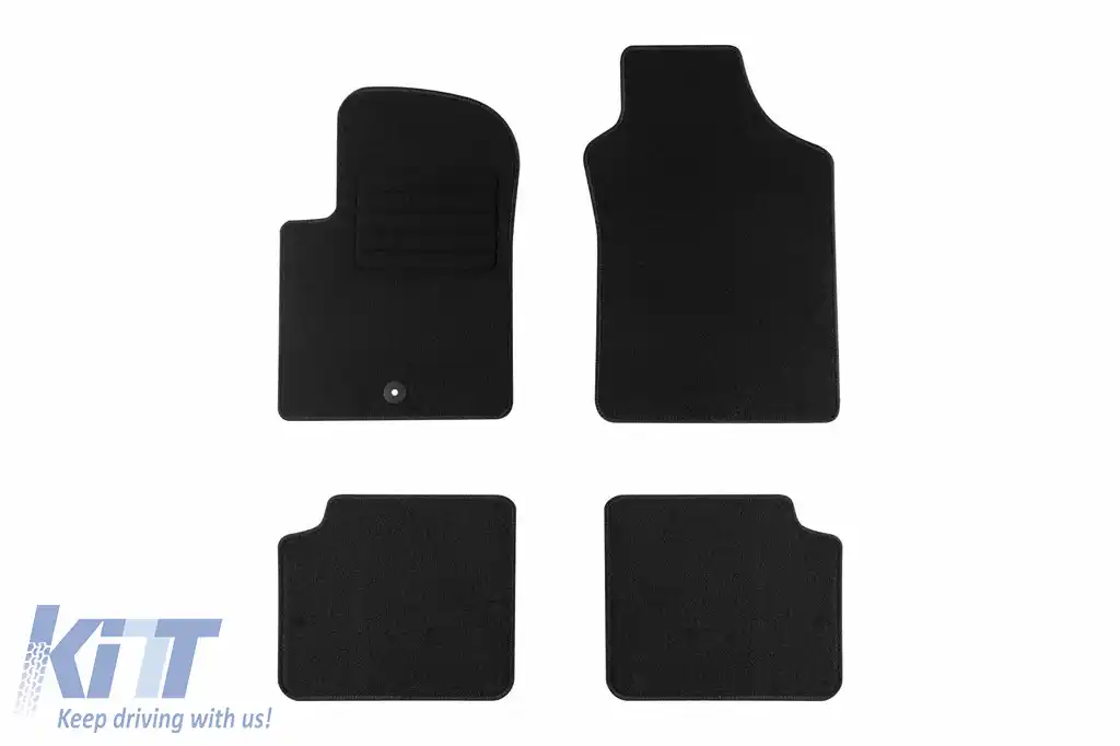 Mochete textile de la Rigum potrivite pentru Fiat 500 2008-2014, set de 4 bucăți, negre