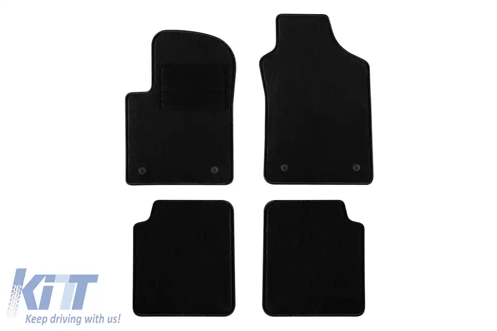 Mochete textile de la Rigum potrivite pentru Fiat 500 după 2014, set de 4 piese, negru