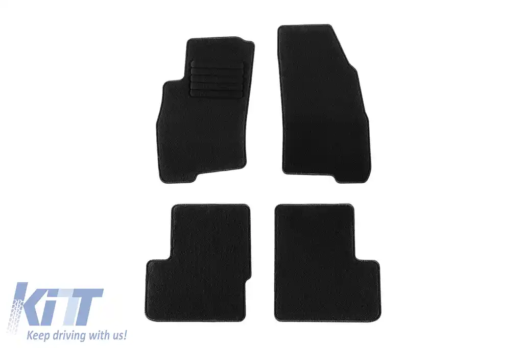 Mochete textile de la Rigum potrivite pentru Fiat Grande Punto 2005-2012, set de 4 bucăți, negru