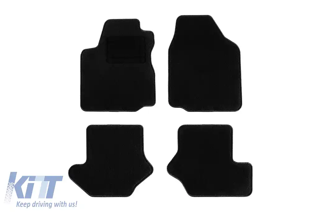 Mochete textile de la Rigum potrivite pentru Ford Fiesta 1995-1997, Mazda 121 1996-2003, set de 4 bucăți, negru
