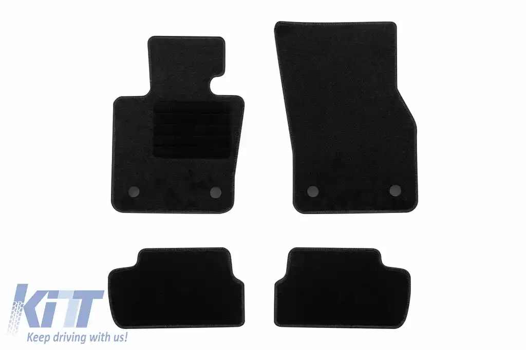 Mochete textile de la Rigum potrivite pentru Mini Cooper cu 3 uși după 2013, set de 4 piese, negru