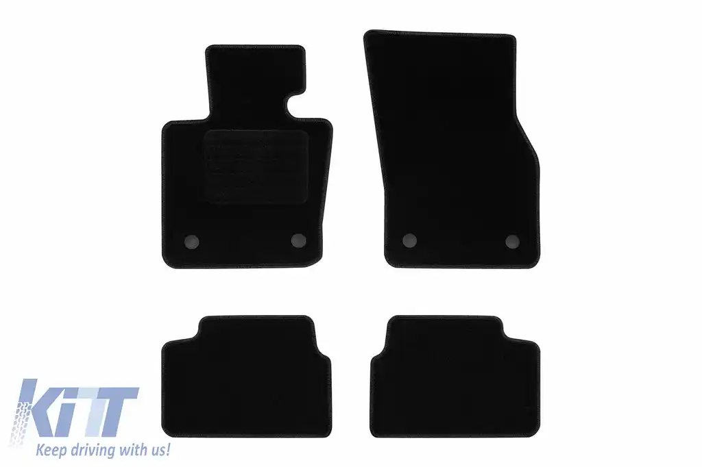 Mochete textile de la Rigum potrivite pentru Mini Cooper cu 5 uși după 2013, set de 4 bucăți, negru