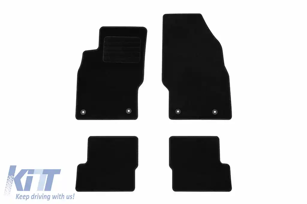 Mochete textile de la Rigum potrivite pentru Opel Adam 2013-2019, set de 4 bucăți, negru