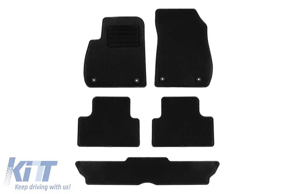 Mochete textile de la Rigum potrivite pentru Opel Zafira C 2011-2019 cu 7 locuri, set de 5 bucăți, negru