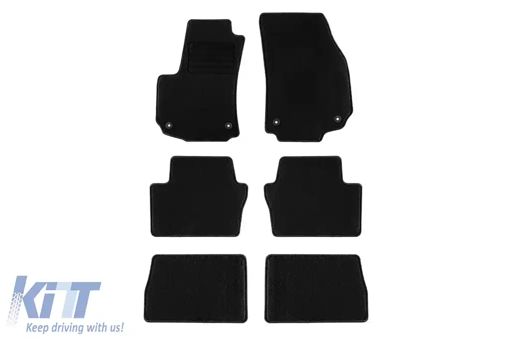 Mochete textile de la Rigum potrivite pentru Opel Zafira B 2005-2014 cu 7 locuri, set de 6 piese, negru