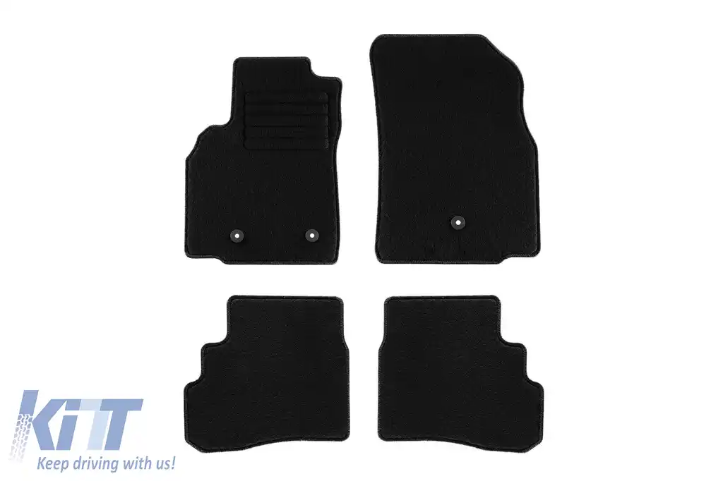 Mochete textile de la Rigum potrivite pentru Opel Karl 2015-2019, set de 4 bucăți, negru