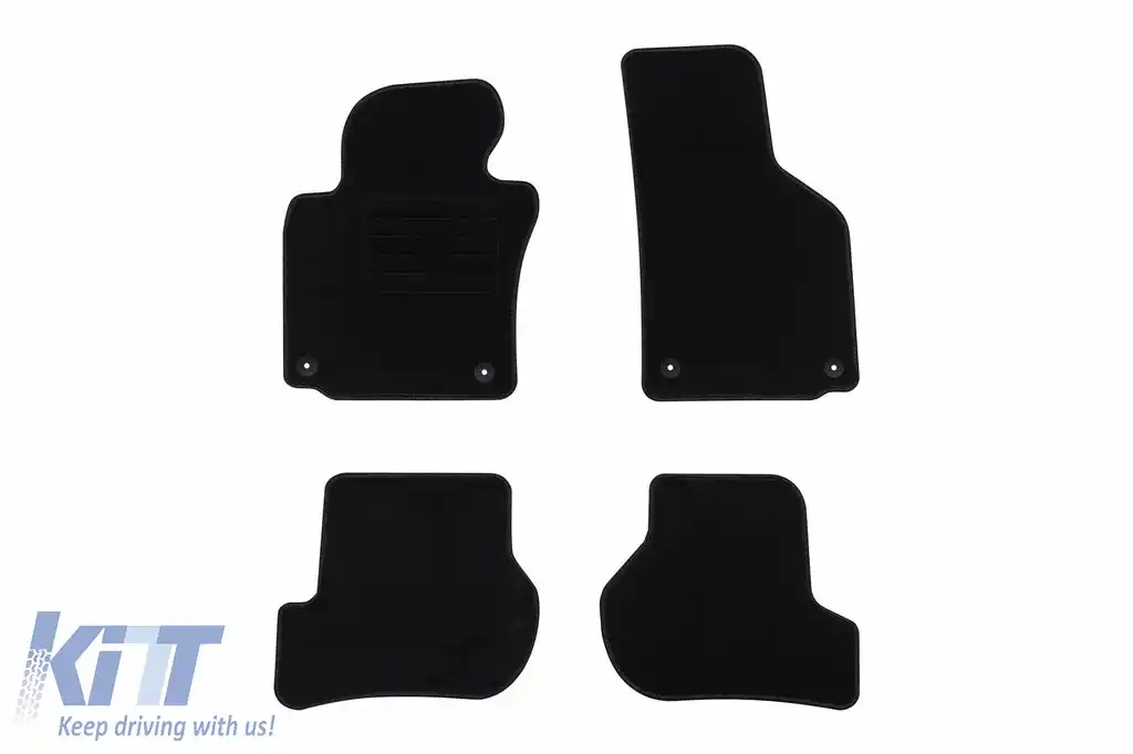 Mochete textile de la Rigum potrivite pentru Seat Leon 2006-2009, set de 4 bucăți, negru