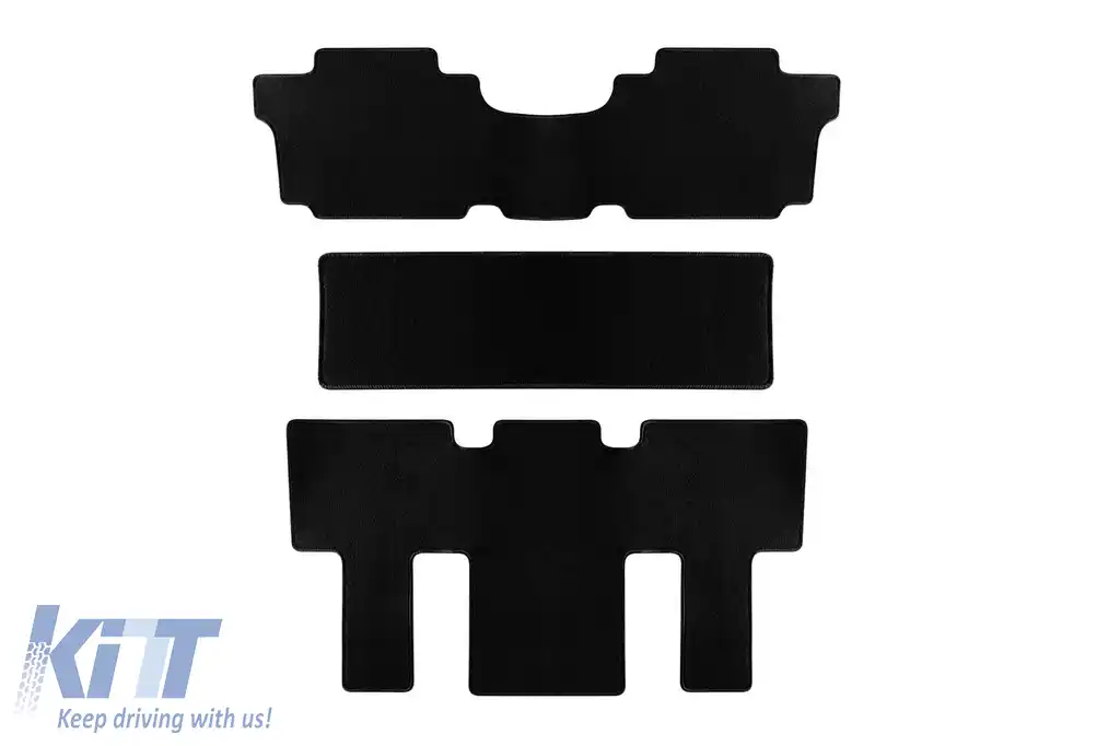 Mochete textile de la Rigum potrivite pentru Hyundai Staria după 2022, cu 7 locuri, pentru scaunele din rândul 2 și 3, set frontal din 3 piese, negru