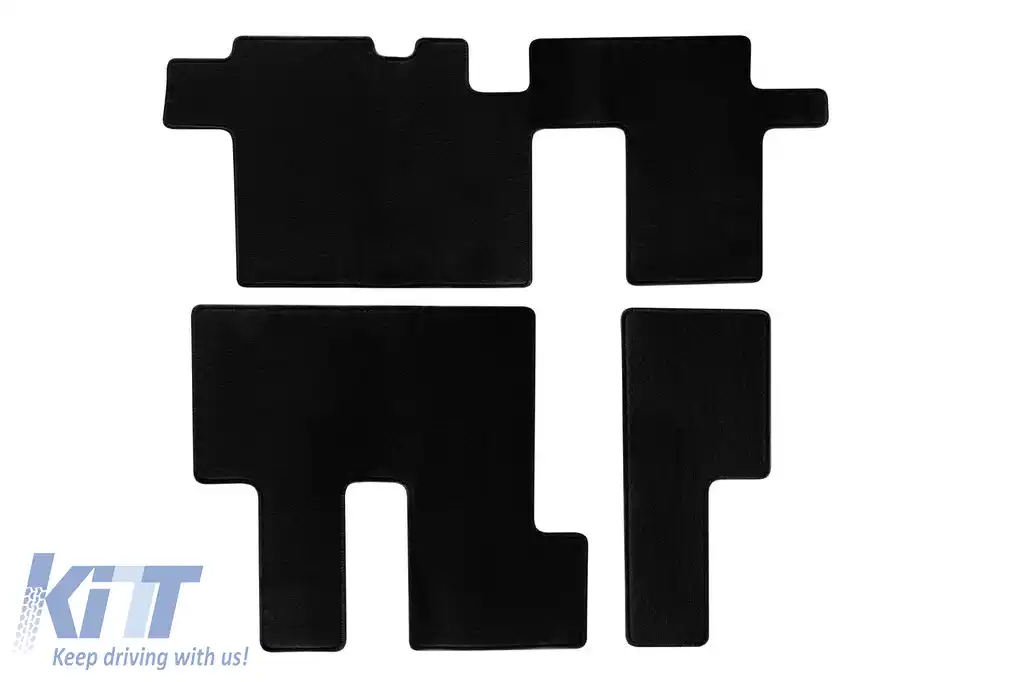 Mochete textile de la Rigum potrivite pentru Hyundai Staria după 2022, cu 9 locuri, pentru scaunele din rândul 2 și 3, set de 3 piese, negru