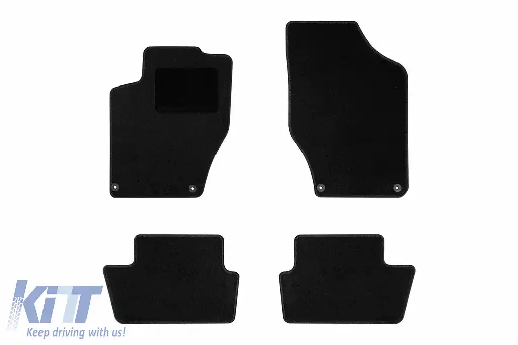 Mochete textile de la Rigum potrivite pentru Citroen C4 2010-2018, set de 4 bucăți, negru