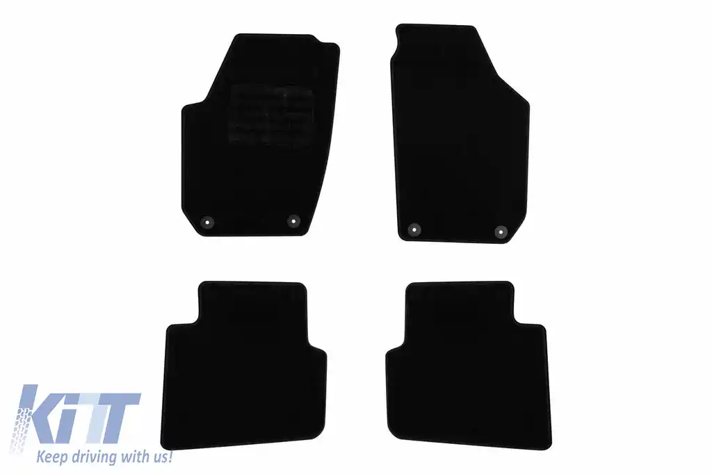 Mochete textile de la Rigum potrivite pentru Skoda Roomster 2006-2015, set de 4 bucăți, negru