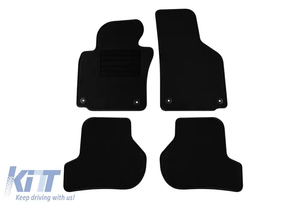 Mochete textile de la Rigum potrivite pentru Volkswagen Golf 5 2004-2008, Golf 6 2009-2013, Jetta 2005-2011, set de 4 bucăți, negru